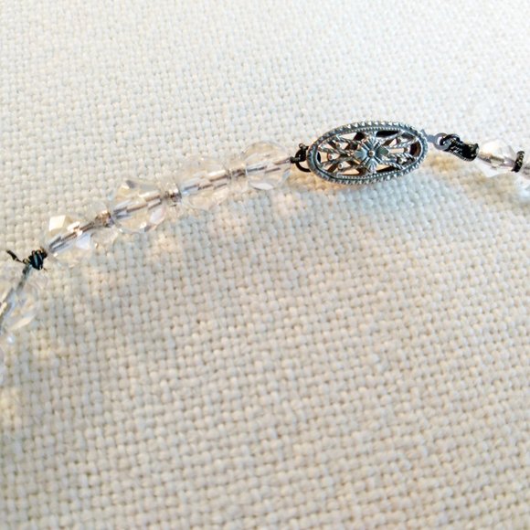 Vintage Crystal Glass Beaded Necklace - Picture 5 of 6